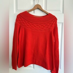 Talbots size medium crew neck orange sweater.